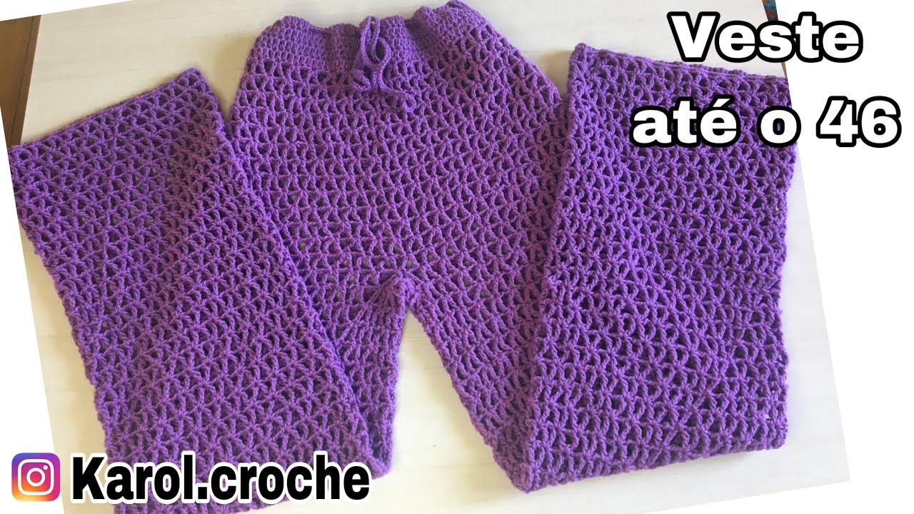 CALÇA OU SAÍDA DE PRAIA EM CROCHE/#karolcroche #croche #roupadecroche