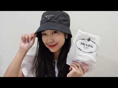 ╭♥ รีวิว Prada Black Nylon Bucket Hat - White Brandname Review EP. 177