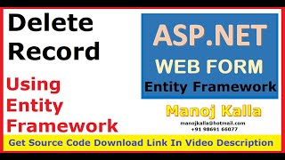 05 Delete Record using Entity Framework Asp Net WebForm C# | Remove Hard Delete Entity Framework C#
