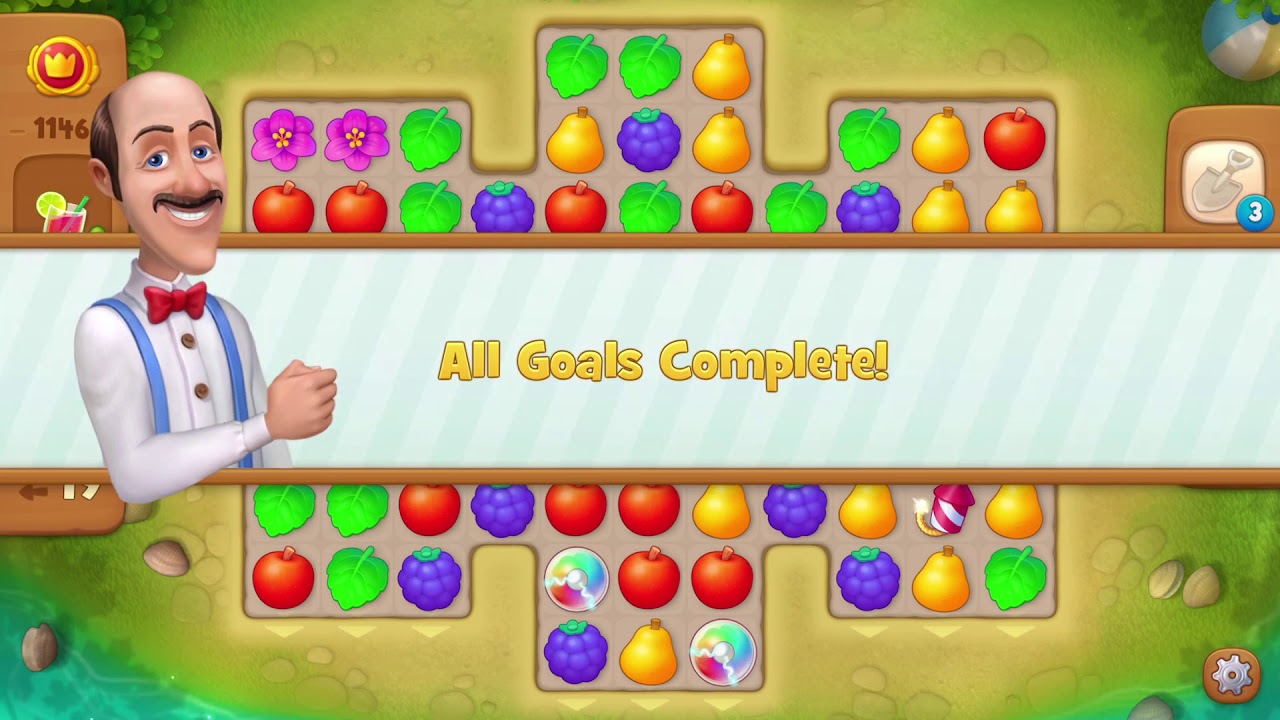 Gardenscapes Level 1146Walkthrough ''FREE Boosters'' YouTube