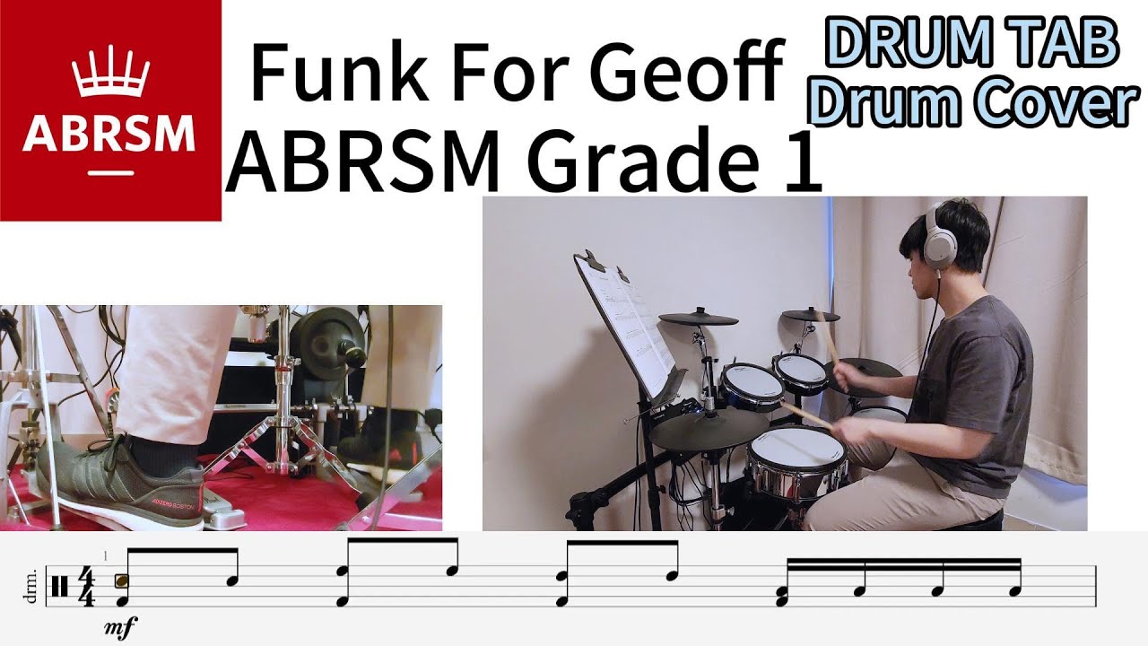 Funk For Geoff - ABRSM Grade 1 A1 2024 Syllabus Drum Cover with Tab