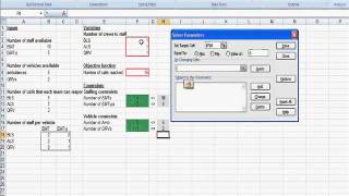 Solution to the Ambulance Staffing problem (with Excel solver setup)