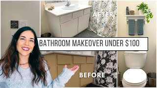 Makeover Your Bathroom For Less Than $100 | Renter Friendly DIY Transformation | Yasmin Khani
