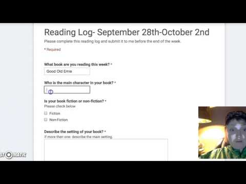 Reading Log Google Forms