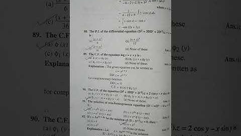 B.Sc Second Year Objective Questions Maths Paper two Differential equations and Integral.. part-13