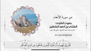 "قل إني نهيت أن أعبد الذين تدعون من دون الله..." - تحبير مؤثر بالبيات من سورة الأنعام