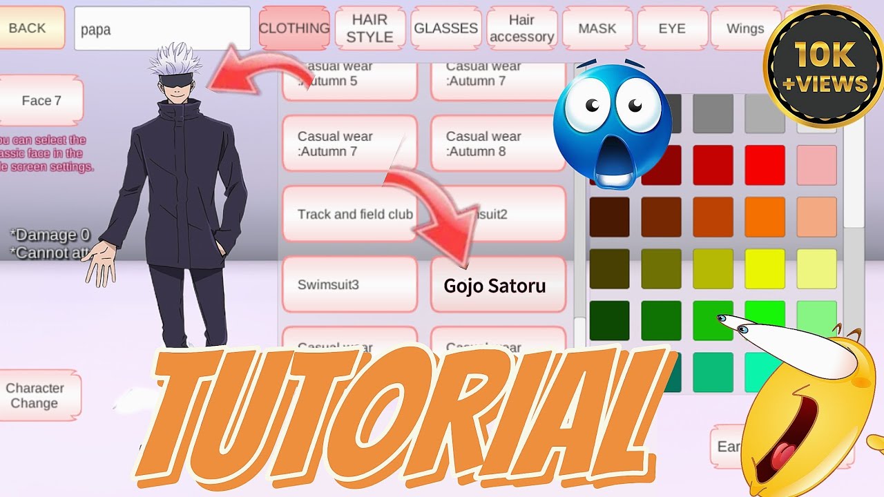 😱 How to get Gojo Satoru 😳Tutorial 😳😲😳 in Sakura School simulator 😱🌹💐🙀 ...