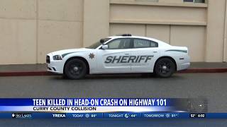 Curry County:Teen killed in a head on crash on highway 101
