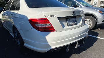 W204 Mercedes C300 Carbon fiber diffuser install