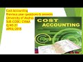 Material Costing PYQs with Answers | English & Tamil | Madras Univ PY.Q.No.21/April.2018/CYA6A/Ch:3