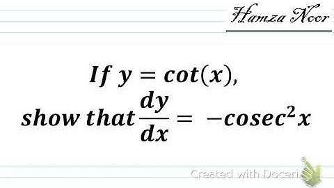 Derivative of cot(x) | A levels Edexcel Maths P3 | Differentiation
