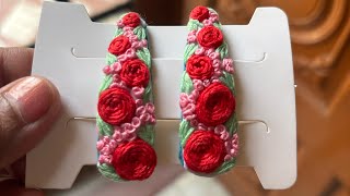 Hand embroidery hair clip making | Live | Cotton Flare