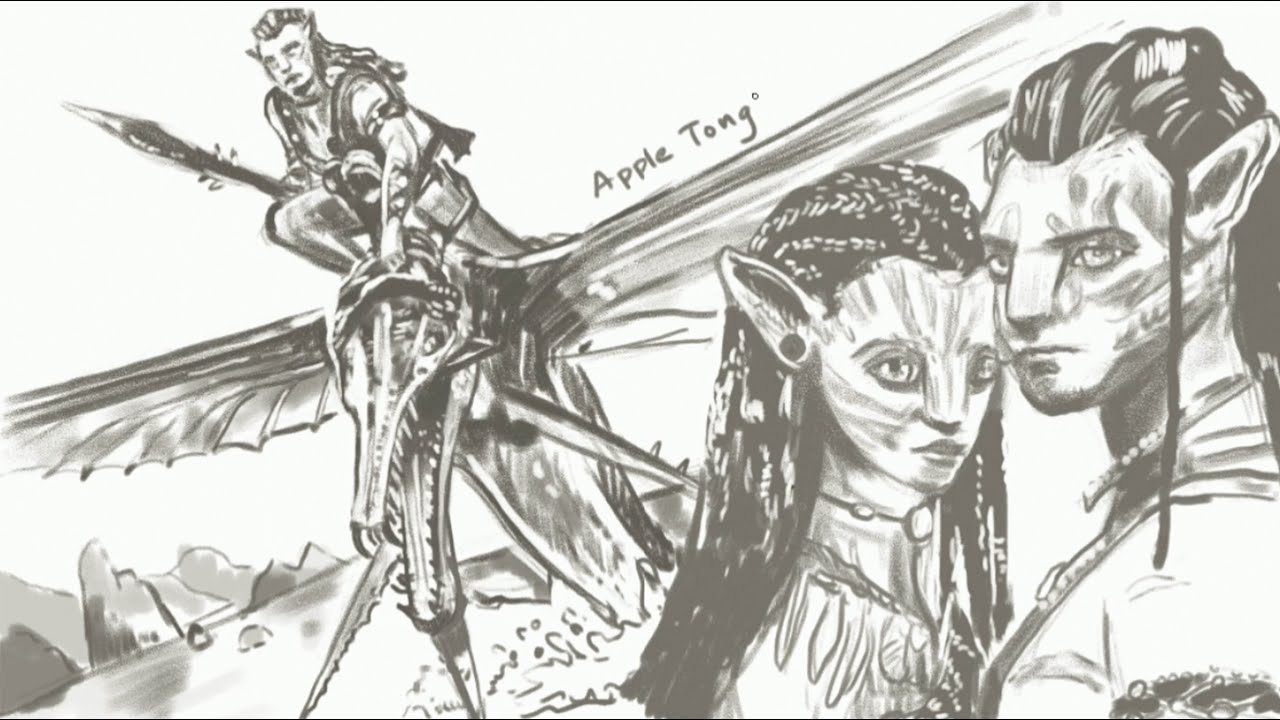 手繪｜阿凡達 2 ｜Speed Drawing Avatar : The Way of Water | How to draw avatar ...