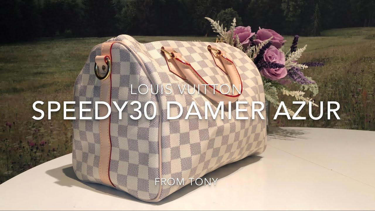 Replica Louis Vuitton Damier Azur Speedy Bandouli??re 30 With