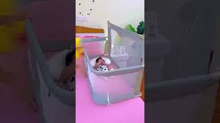 🔗Product Link in Bio ▶️  Baby Comfy Safety Lightweight Bed Side Crib