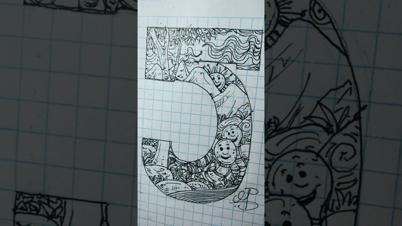 Numbers Doodle Art | Relaxing  Sketching Session 05