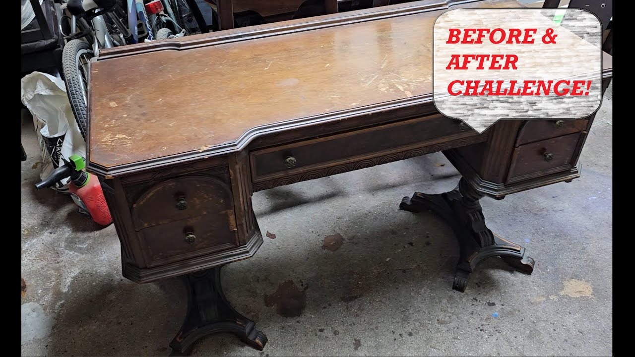 Refinishing A Very Detailed Vintage Desk