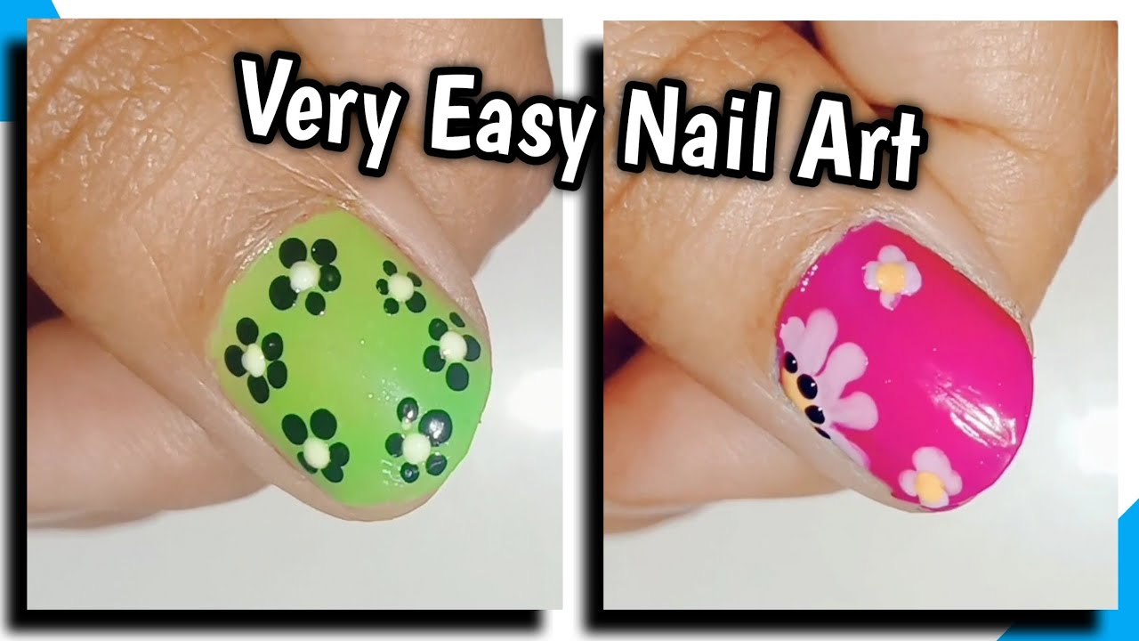 Easy Nail Art design for beginners Nail Art using toothpicks and dotting tool YouTube
