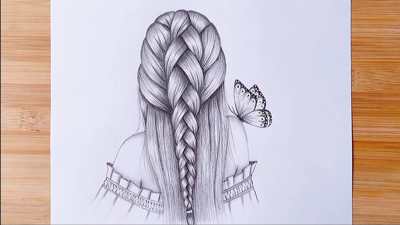 Как нарисовать косичку поэтапно на голове