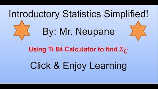Using Ti 84 Calculator for finding Z critical