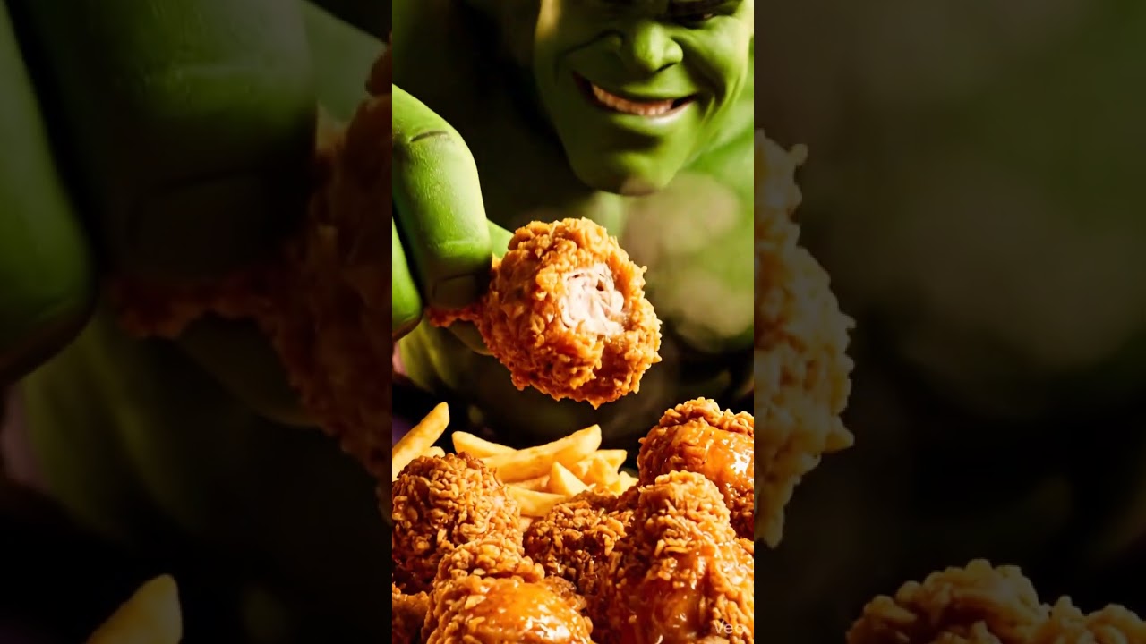 Hulk Eating fried chicken 