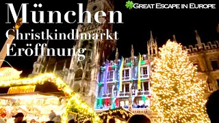 Munich Germany  illuminates the opening of the Christmas market at Marienplatz🎄