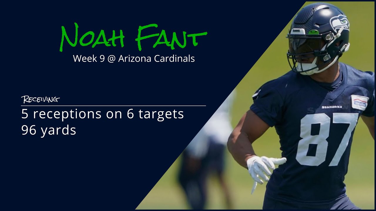 Noah Fant TE Seattle Seahawks, Every target and catch