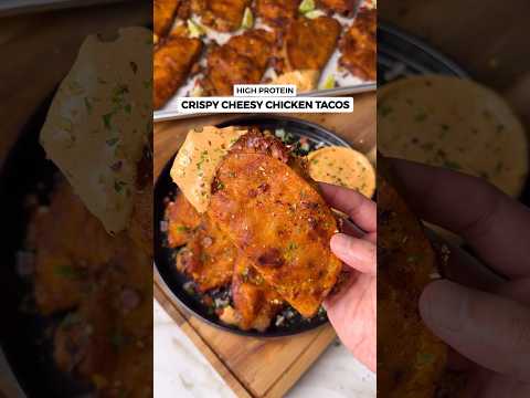 Video thumbnail: TASTIEST Crispy Cheesy Chicken Tacos🌮🍗🧀  ONLY 280 Cals 25g Protein!