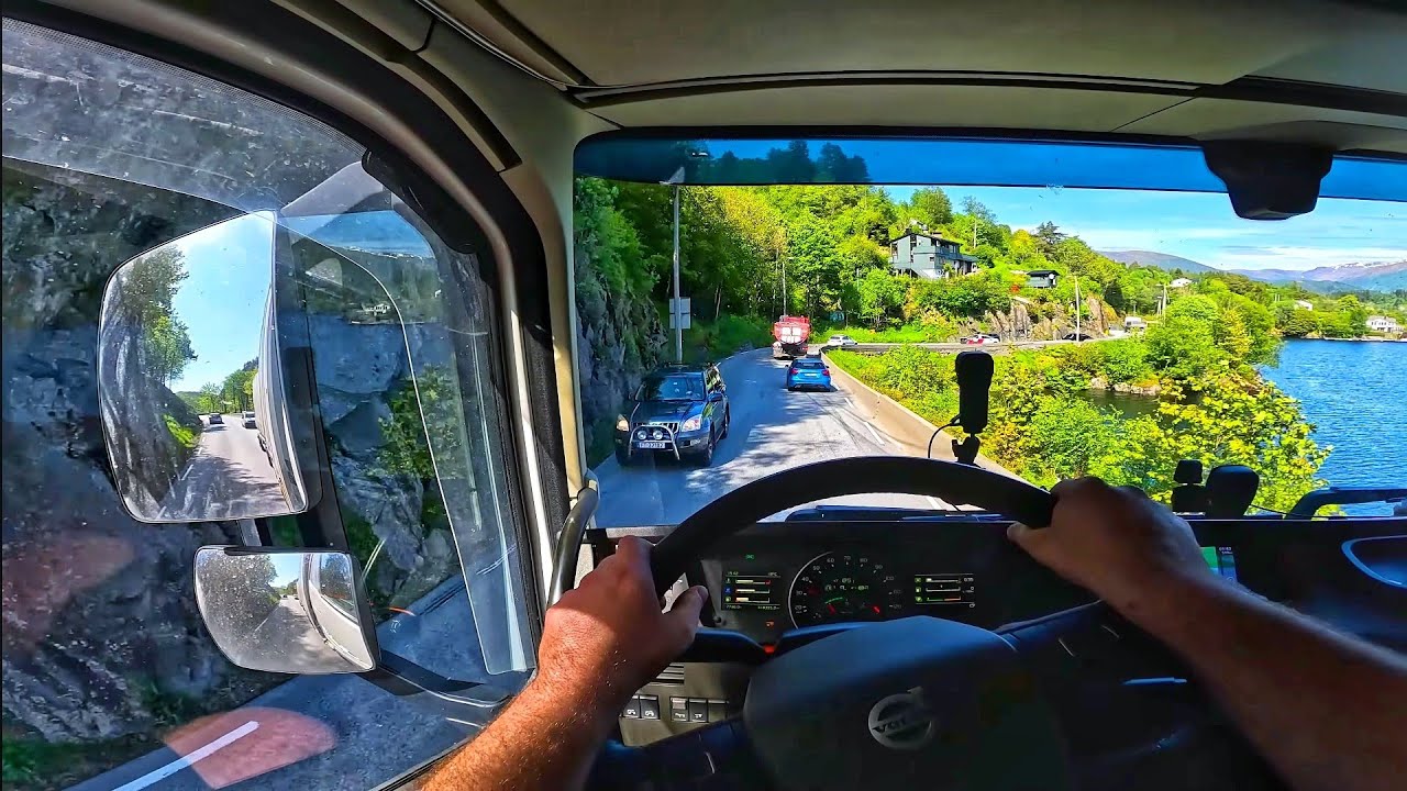 Nice weather and beautiful road 😍  Bergen part 3 POV Truck Driving Norway 4K60 Volvo FH540