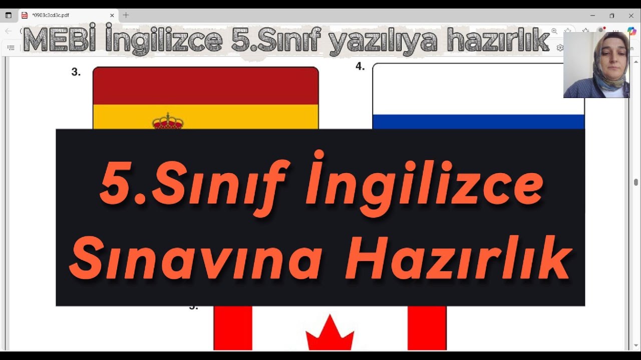 5.SINIF 1.DÖNEM 1.İNGİLİZCE SINAVINA HAZIRLIK (MEBİ YAZILIYA HAZIRLIK)