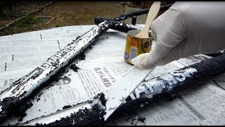 自転車のフレームをカスタム。塗装剥離。アルミ地にしてちょっと磨いた動画　aluminium frame custom