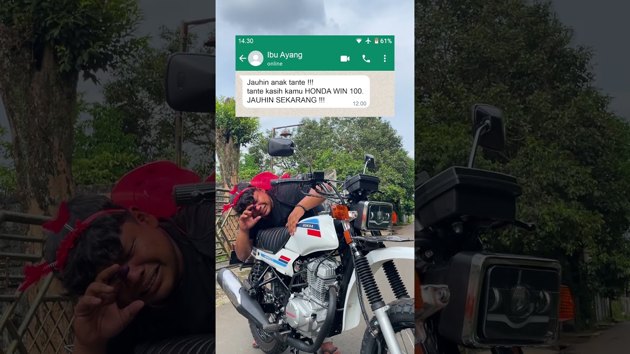 Padahal aku udah CINTA banget sama kamu, tapi HONDA WIN 100 lebih menggoda 😭 