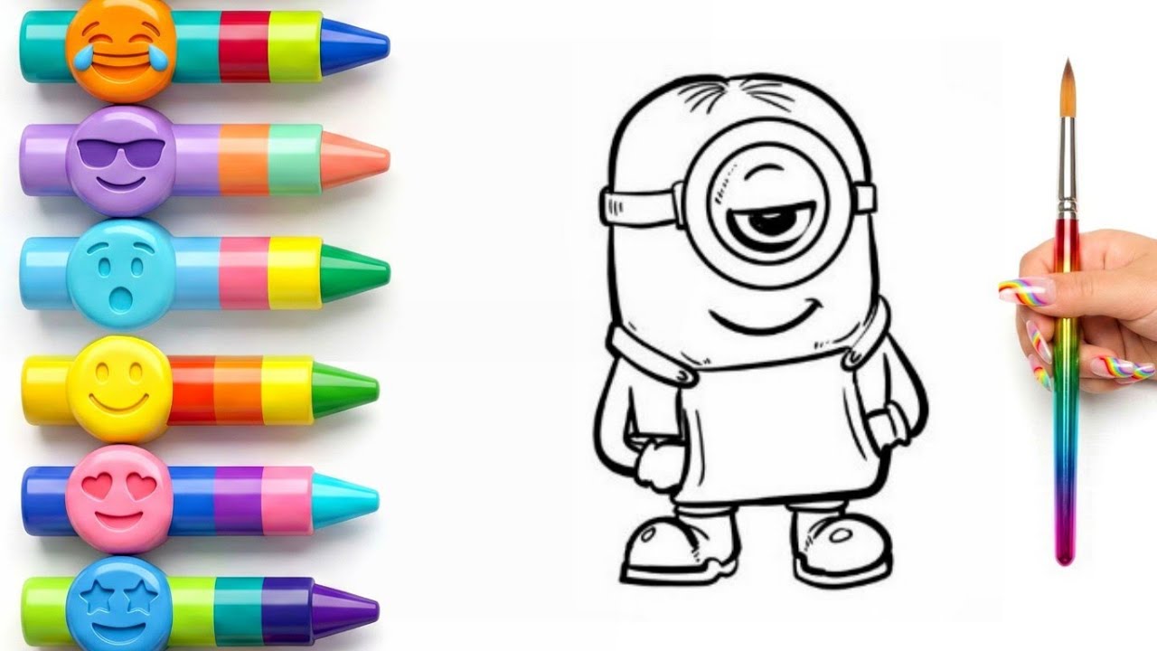 Minions Easy Drawing | Fun Coloring for Children 🖌️🍌