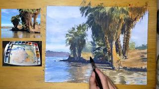 Watercolor Demo | Vibrant Palm Trees and Reflections