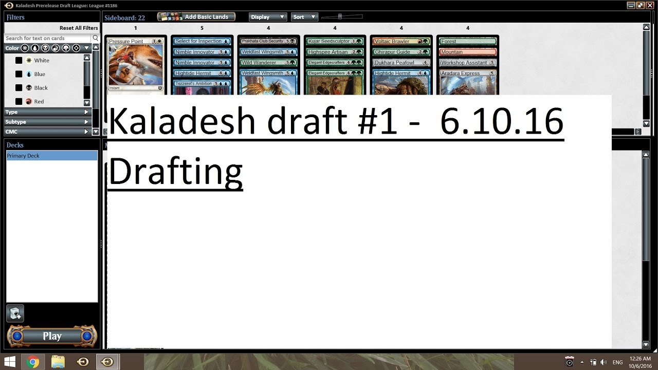 Kaldesh draft #1 - 6/10/16 - Drafting