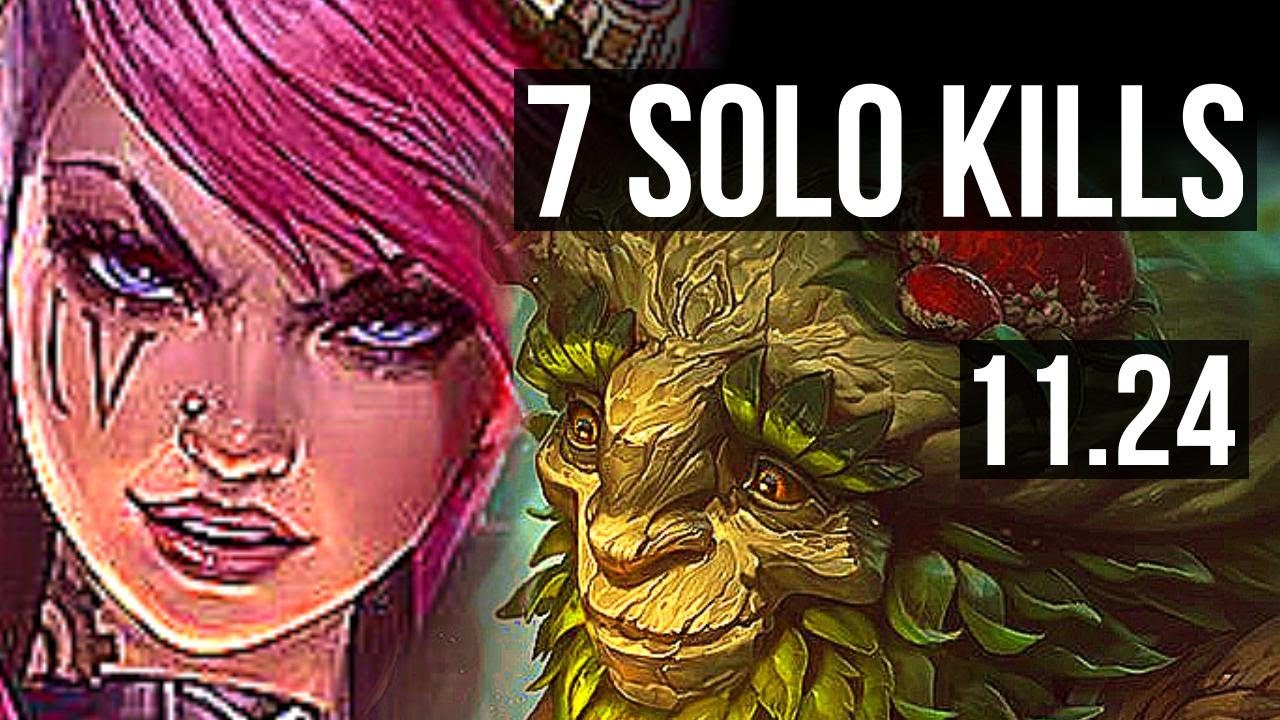 VI vs IVERN (JNG) | Rank 4 Vi, 7 solo kills, 15/4/6, Dominating | KR Grandmaster | 11.24