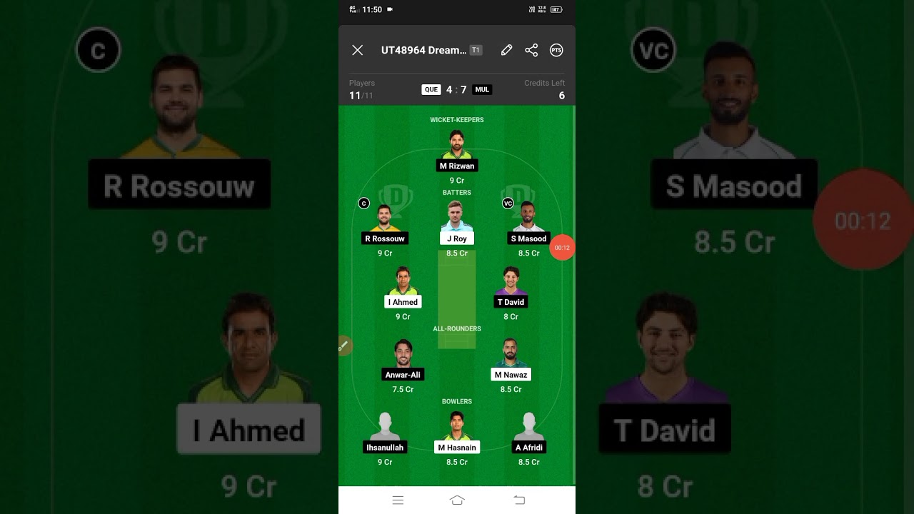 QUE vs MUL Dream 11 team| QUE vs MUL Dream 11 team prediction 