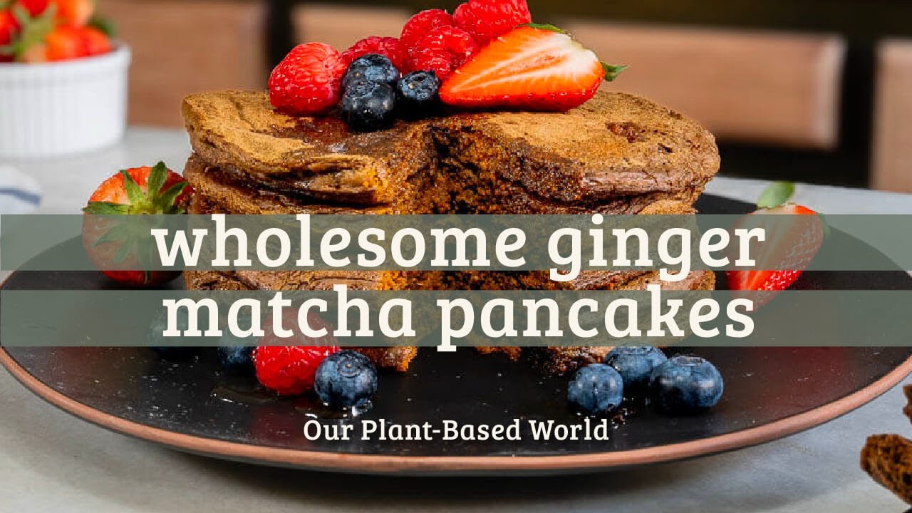 Fluffy Ginger Matcha Pancakes | Healthy Energizing Breakfast |Vegan & Dairy-Free