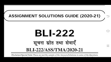 BLI 222 Ignou Solved Assignment