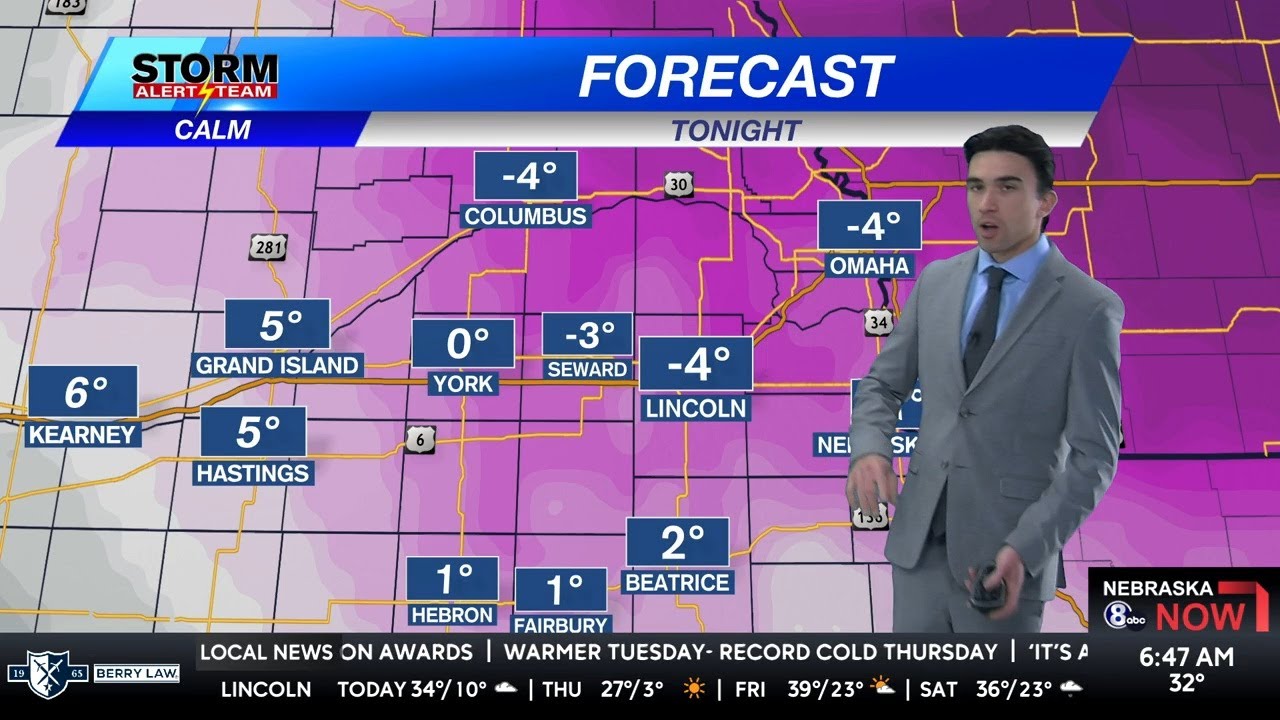 Cold, Windy Wednesday- Frigid Arctic Air Thursday- Wednesday Morning KLKN Forecast- December 3, 2025