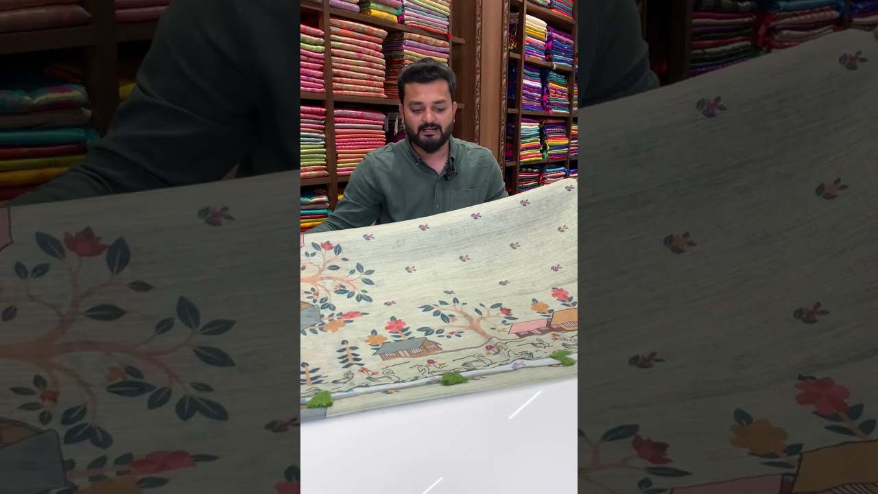 Pista Kalamkari Madhubani Print Saree || 850/- || COD Available