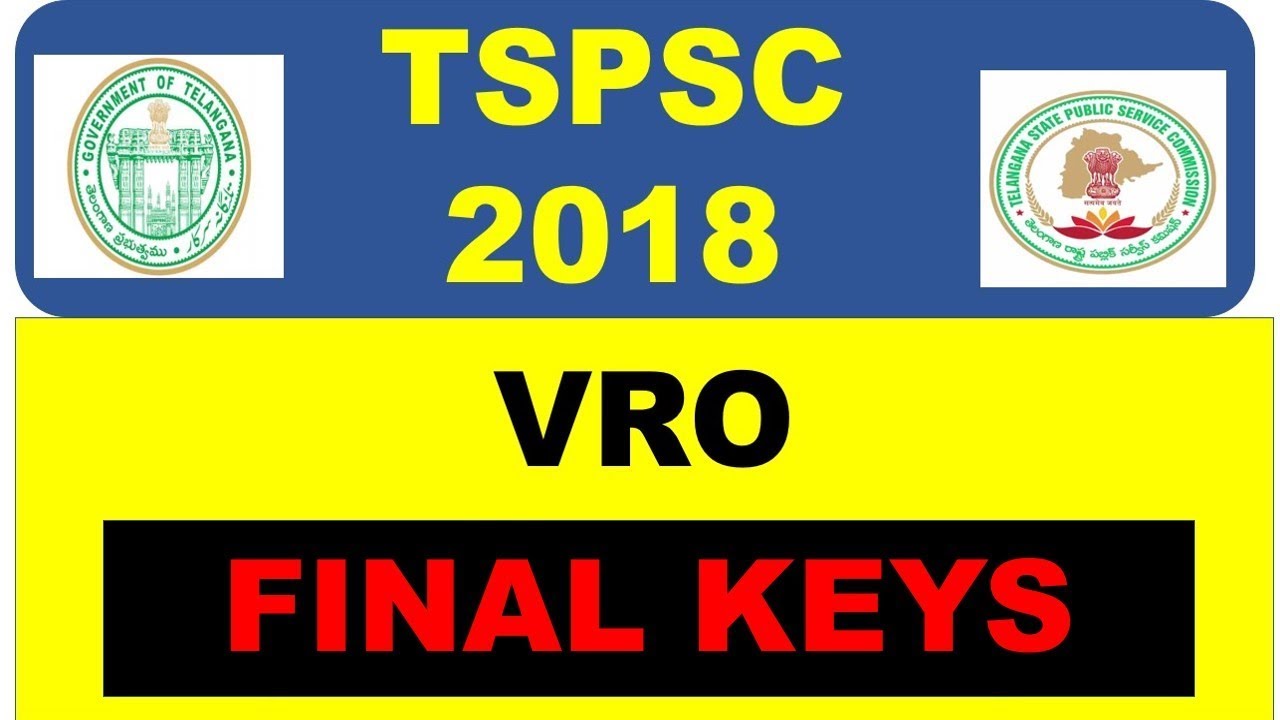 VRO 2018 TSPSC Final Keys Village Revenue Officer