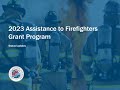 FY 2024 AFG App. Development Training Series – Operations and Safety: Equipment and PPE Activities