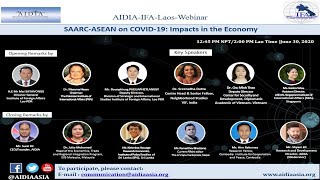 AIDIA-IFA-Lao- WEBINAR: #SAARC - #ASEAN on #COVID19: Impacts in the Economy screenshot 3