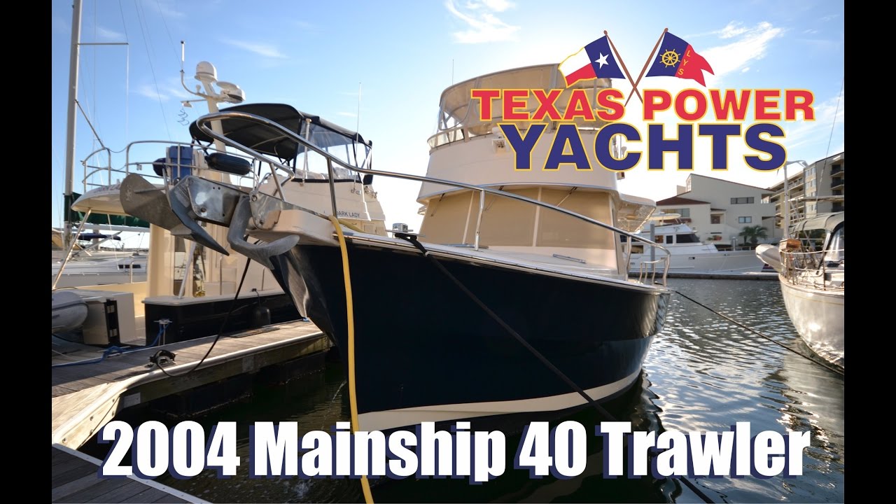 2004 Mainship 40 trawler for sale at Texas Power Yachts - YouTube