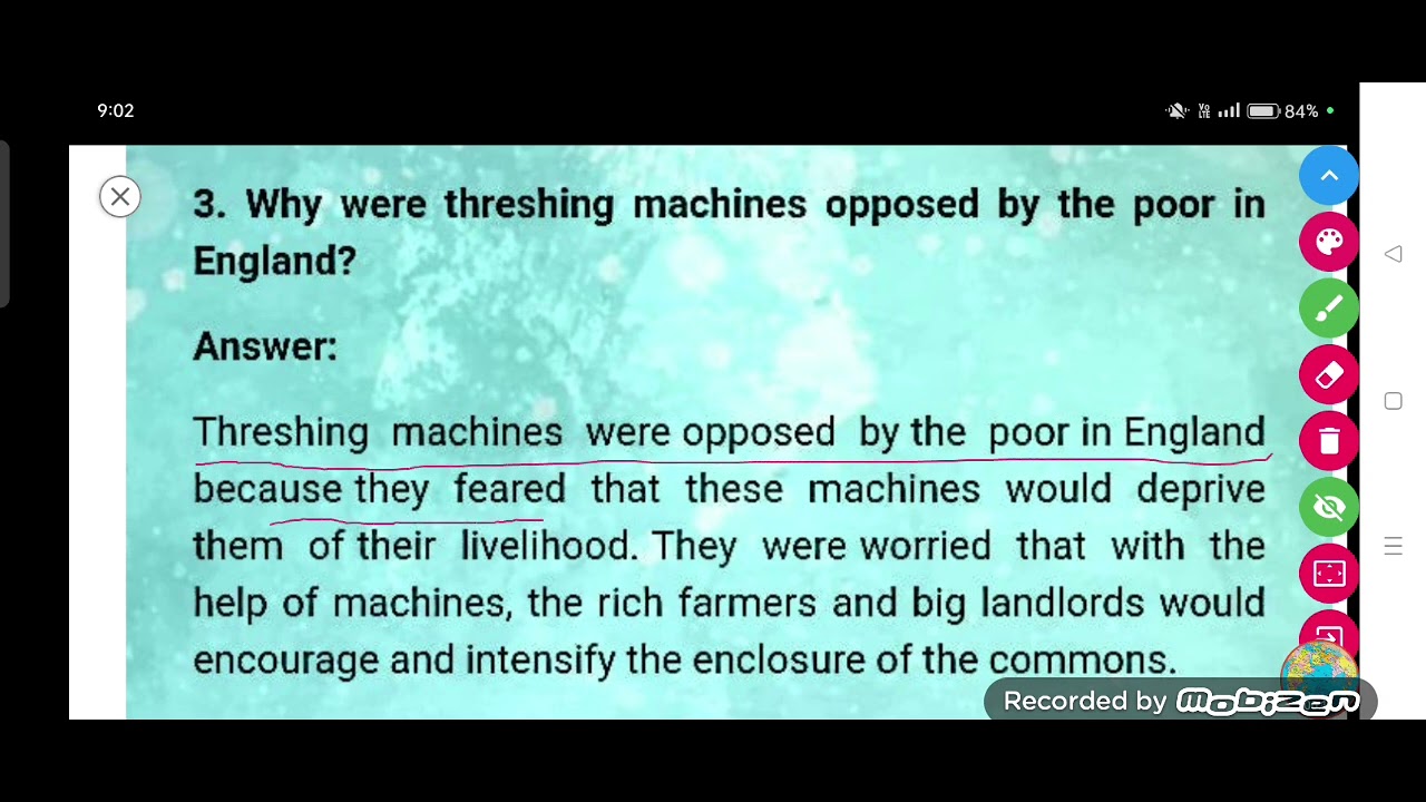 Why were threshing machines opposed by the poor in England?
