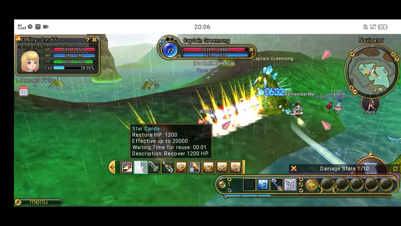 Flyff Universe crazy damage 1v1 knight lv65.