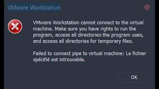 Vmware workstation cannot connect to the virtual machine.FIX