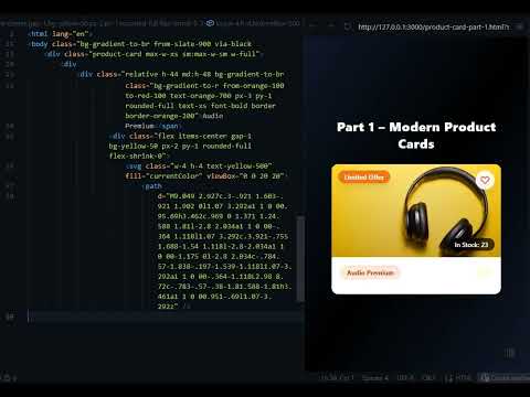 Create E-commerce Product Card Design using Tailwind CSS. #htmlcoding #tailwindcss #htmltutorial 