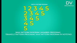 #4 Pattern Program In Java | Right Triangle pattern In java Notepad | Write A Program In Notepad |